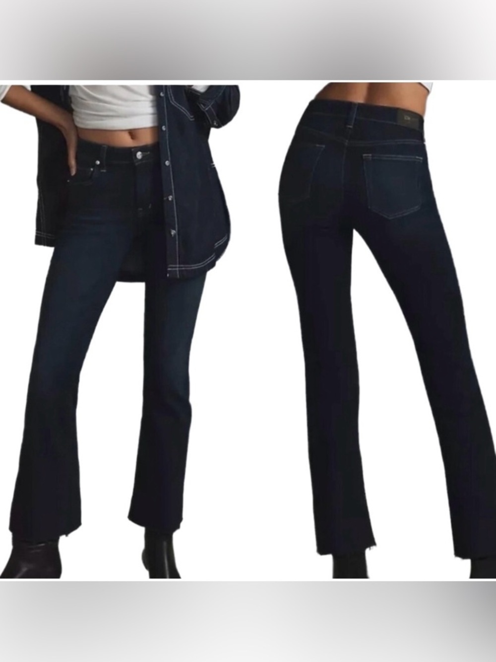 NWT Edwin Lark Ankle Jean with Raw Hem in Inked Dark Wash, Style # EW2092ICS, 25
